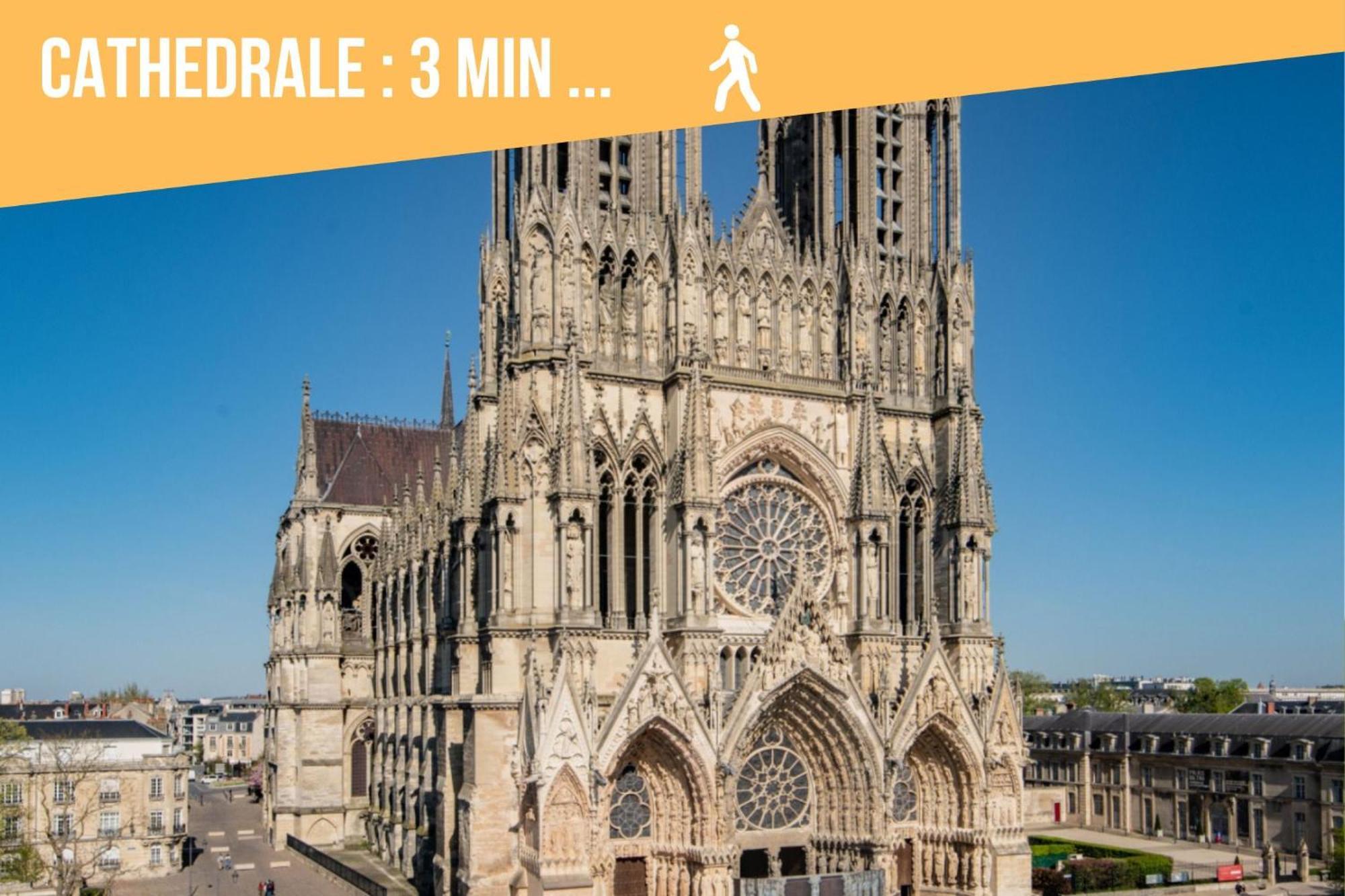 So Guest- Pepite De Charme Proche Cathedrale, Climatisation Parking Apartment แร็งส์ ภายนอก รูปภาพ